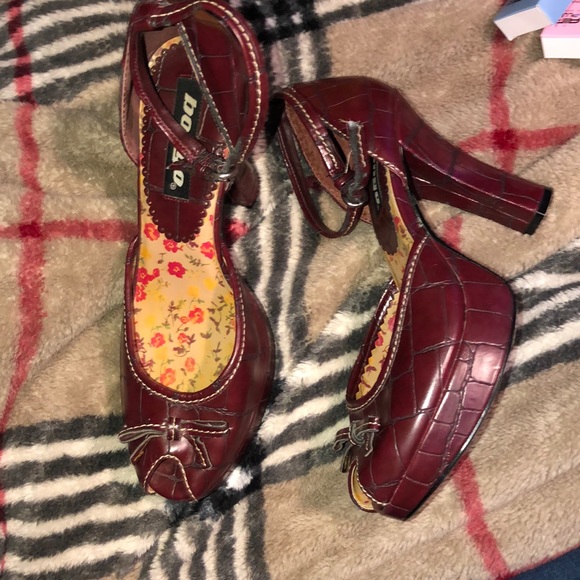 Bow peep bongo red leather heals - Picture 2 of 2